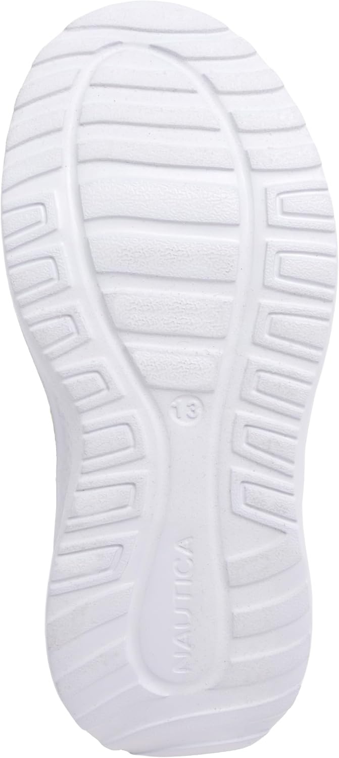 image:imageNautica Kids Boys and Girls Athletic SlipOn Sneakers Lightweight Bungee Running Shoes for Toddler Little Kid and Big KidNavy Lime Sable