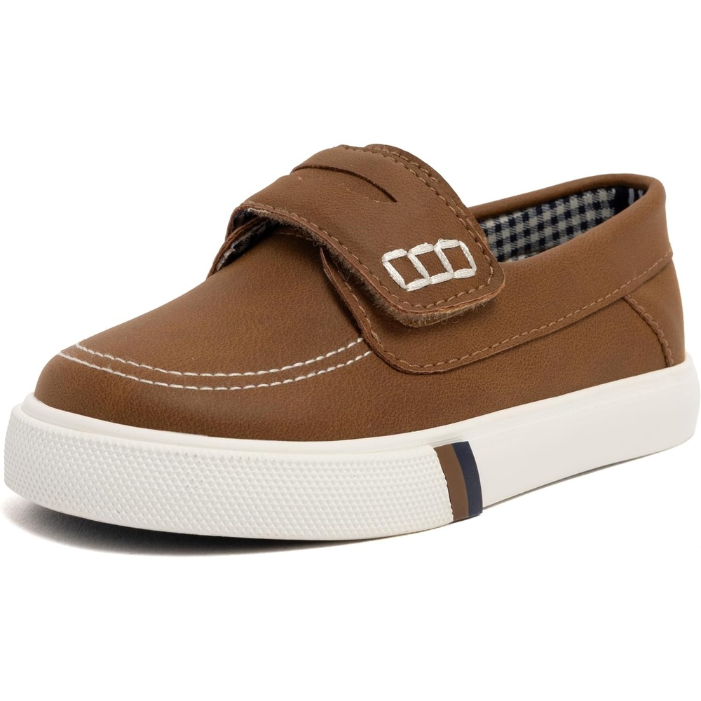 image:imageNautica Kids Casual Boat Shoe Loafers School Shoes for Boys ToddlerLittle KidBig KidLight Tan Navy