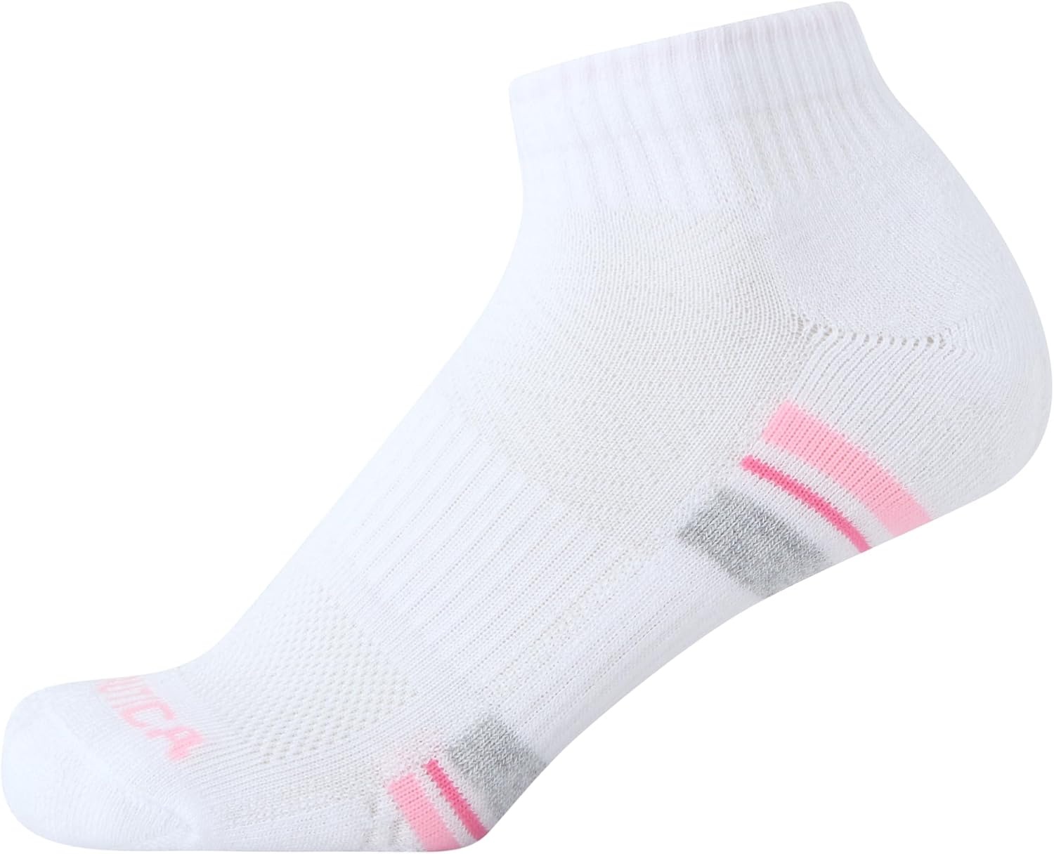 image:imageNautica Womens Quarter Cut Moisture Control Athletic Socks with Cushioned Comfort 12 PackWhiteBlue