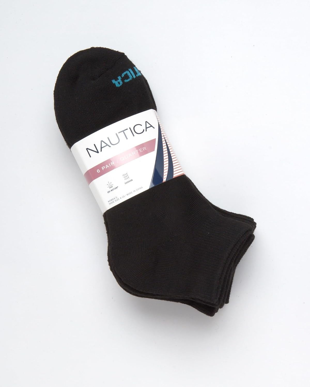 image:imageNautica Womens Quarter Socks 6 Pack Cushioned Moisture Wicking Athletic Quarter Socks for WomenAll Black