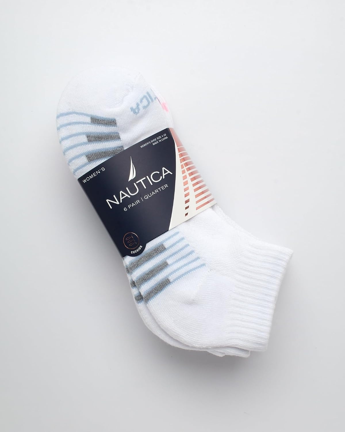 image:imageNautica Womens Quarter Socks 6 Pack Cushioned Moisture Wicking Athletic Quarter Socks for WomenAll White
