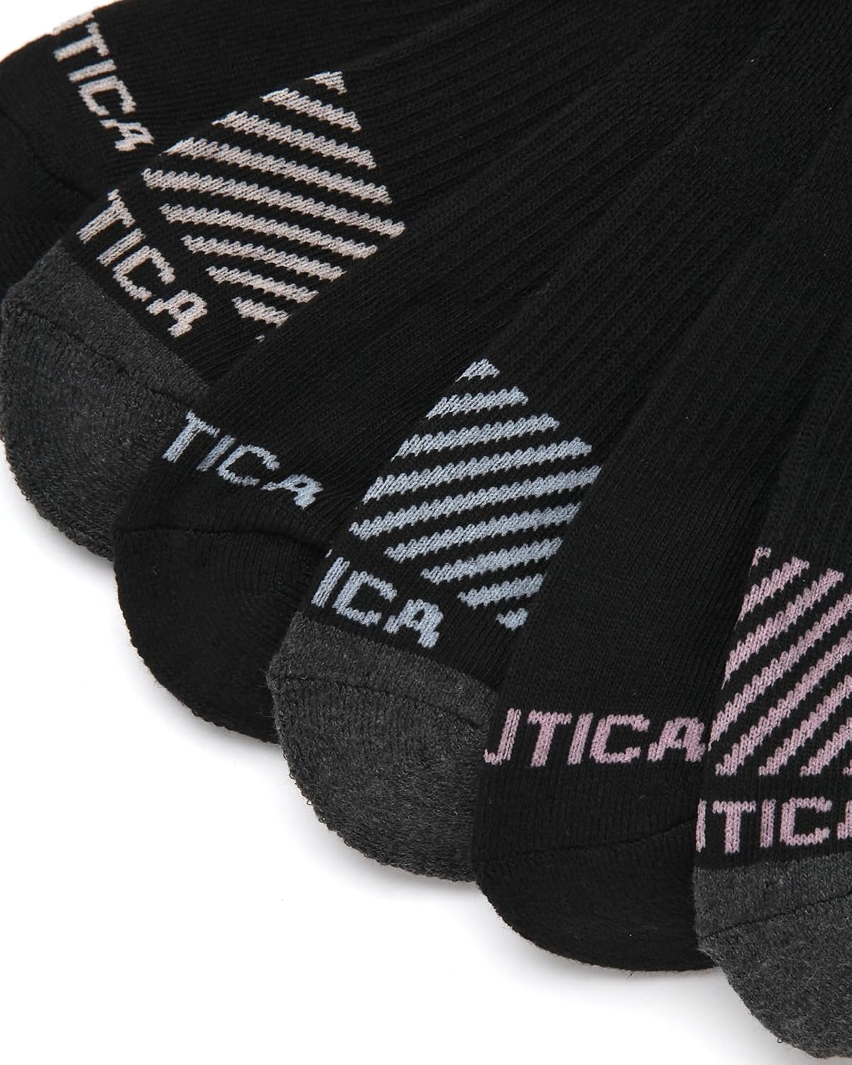 image:imageNautica Womens Quarter Socks 6 Pack Cushioned Moisture Wicking Athletic Quarter Socks for WomenBlack Logo