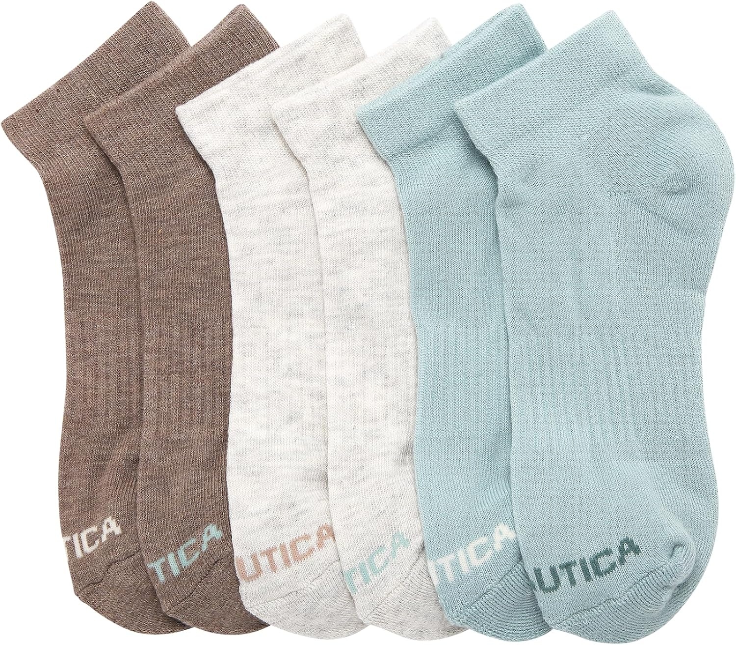 image:imageNautica Womens Quarter Socks 6 Pack Cushioned Moisture Wicking Athletic Quarter Socks for WomenGreen Assorted