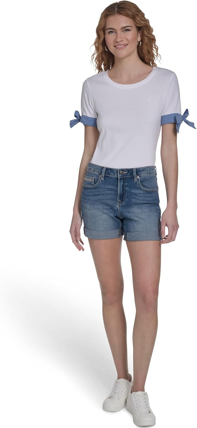 image:imageNautica Womens Surf Cuffed Jean Denim ShortsVintage Blue