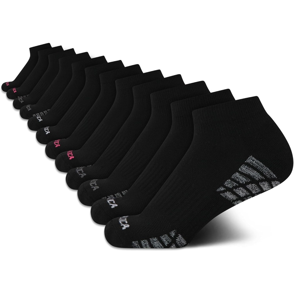 image:imageNautica Womens Quarter Cut Moisture Control Athletic Socks with Cushioned Comfort 12 PackCharcoal Black