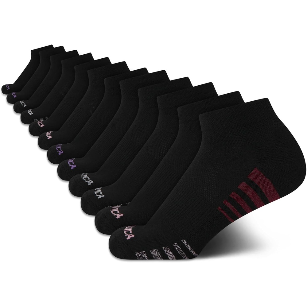 image:imageNautica Womens Quarter Cut Moisture Control Athletic Socks with Cushioned Comfort 12 PackClassic Black