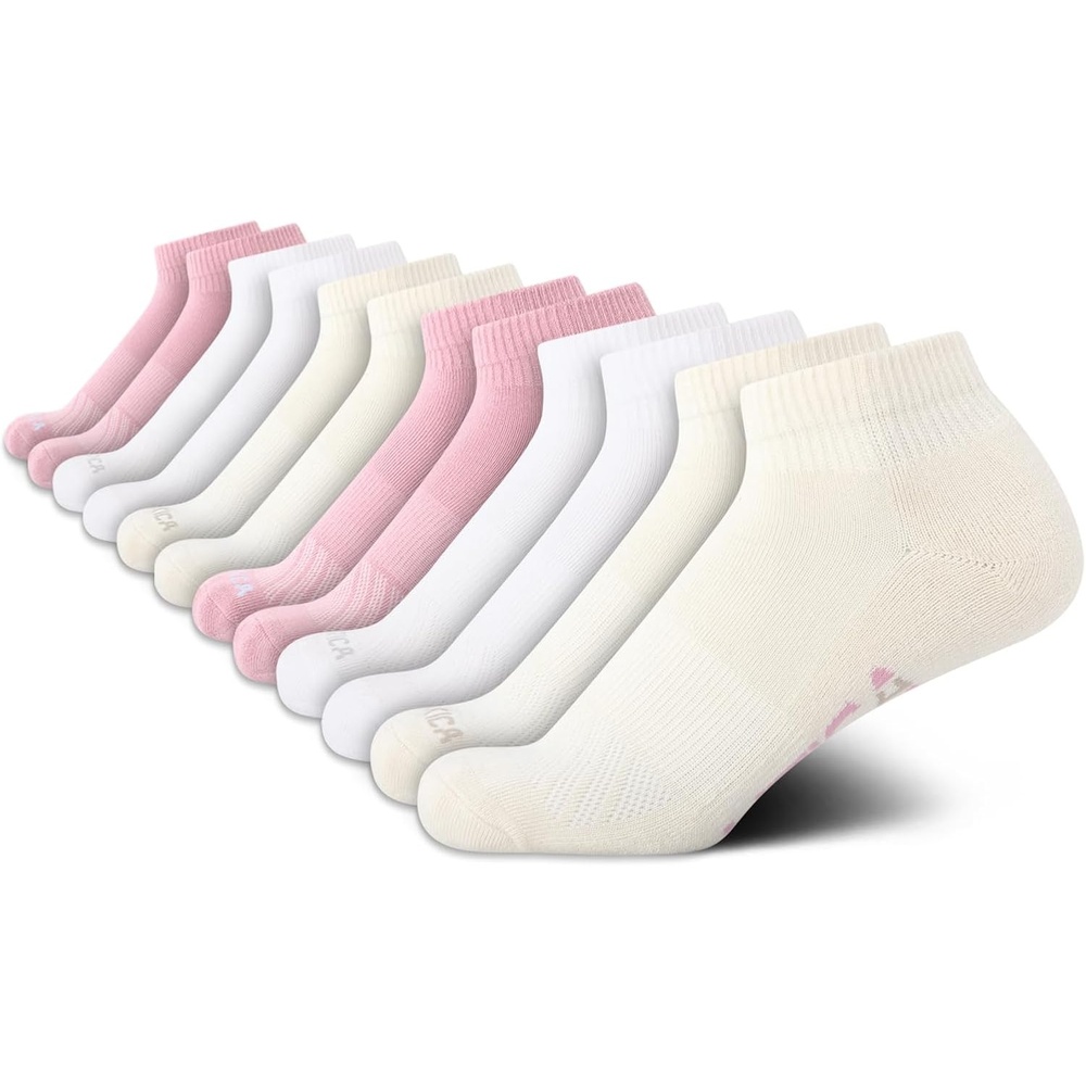 image:imageNautica Womens Quarter Cut Moisture Control Athletic Socks with Cushioned Comfort 12 PackPink Oatmeal