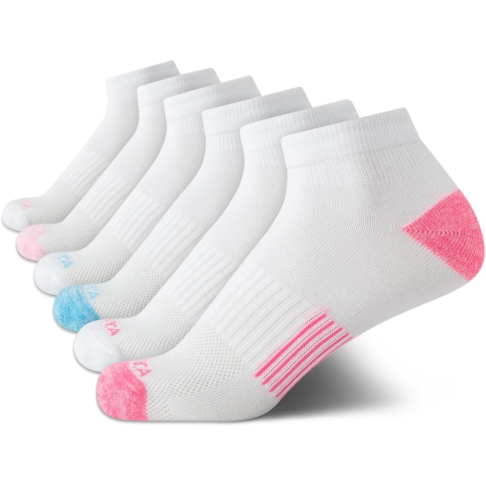image:imageNautica Womens Quarter Socks 6 Pack Cushioned Moisture Wicking Athletic Quarter Socks for WomenWhite Pink