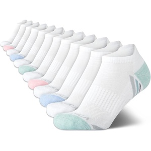Nautica Womens Ankle Socks – 12 Pack Breathable Mesh Cushioned Low Cut Socks for Women – Gym Athletic Womens Socks (4-10)(White Pink)