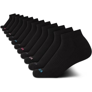 Nautica Womens Quarter Cut Moisture Control Athletic Socks with Cushioned Comfort (12 Pack)(All Black)