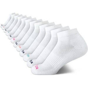 Nautica Womens Quarter Cut Moisture Control Athletic Socks with Cushioned Comfort (12 Pack)(Bright White)