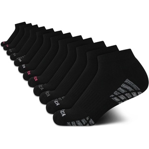 Nautica Womens Quarter Cut Moisture Control Athletic Socks with Cushioned Comfort (12 Pack)(Charcoal Black)
