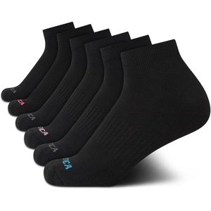 Nautica Womens Quarter Socks – 6 Pack Cushioned Moisture Wicking Athletic Quarter Socks for Women(All Black)