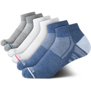 Nautica Womens Quarter Socks – 6 Pack Cushioned Moisture Wicking Athletic Quarter Socks for Women(Denim Assorted)