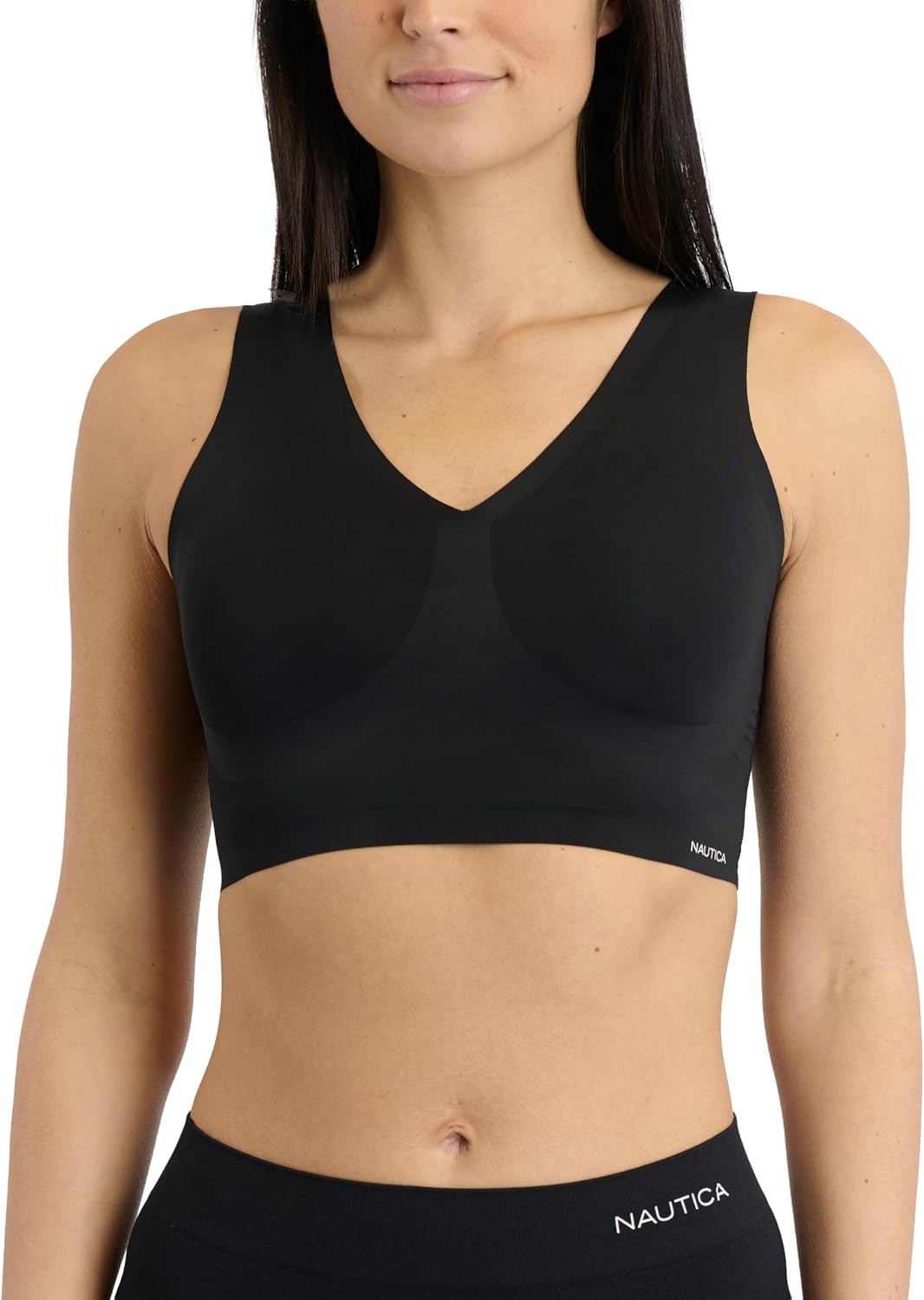 image:imageNautica Womens 3Pack Wireless Bra Laser Lounge NoShow Everyday Comfort BralettesZen BlueSphinxBlack