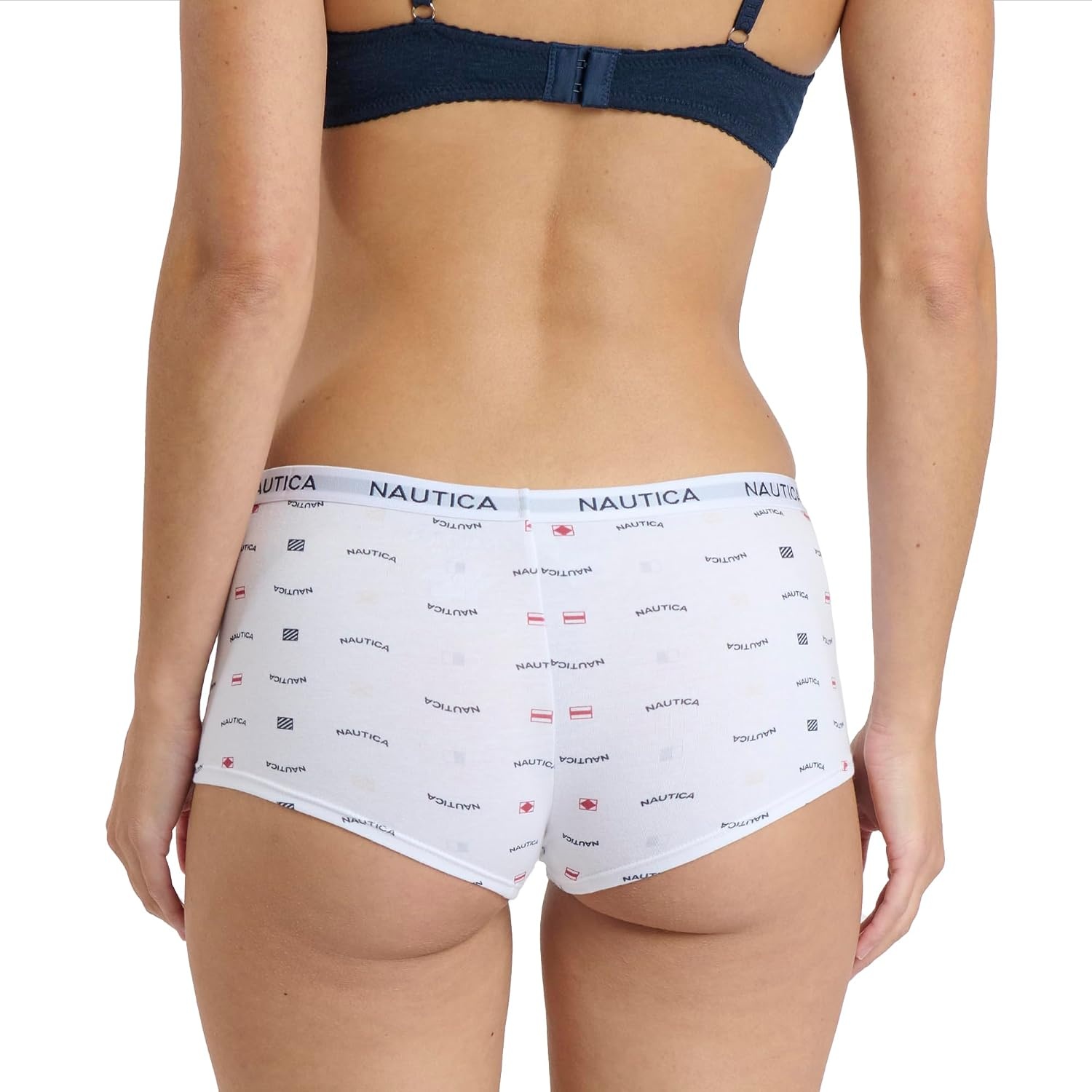 image:imageNautica Womens Cotton Boyshort Underwear Set 5PackMd Heather GreyBrixton BlueBlushedTerra StoneBlushed Flag