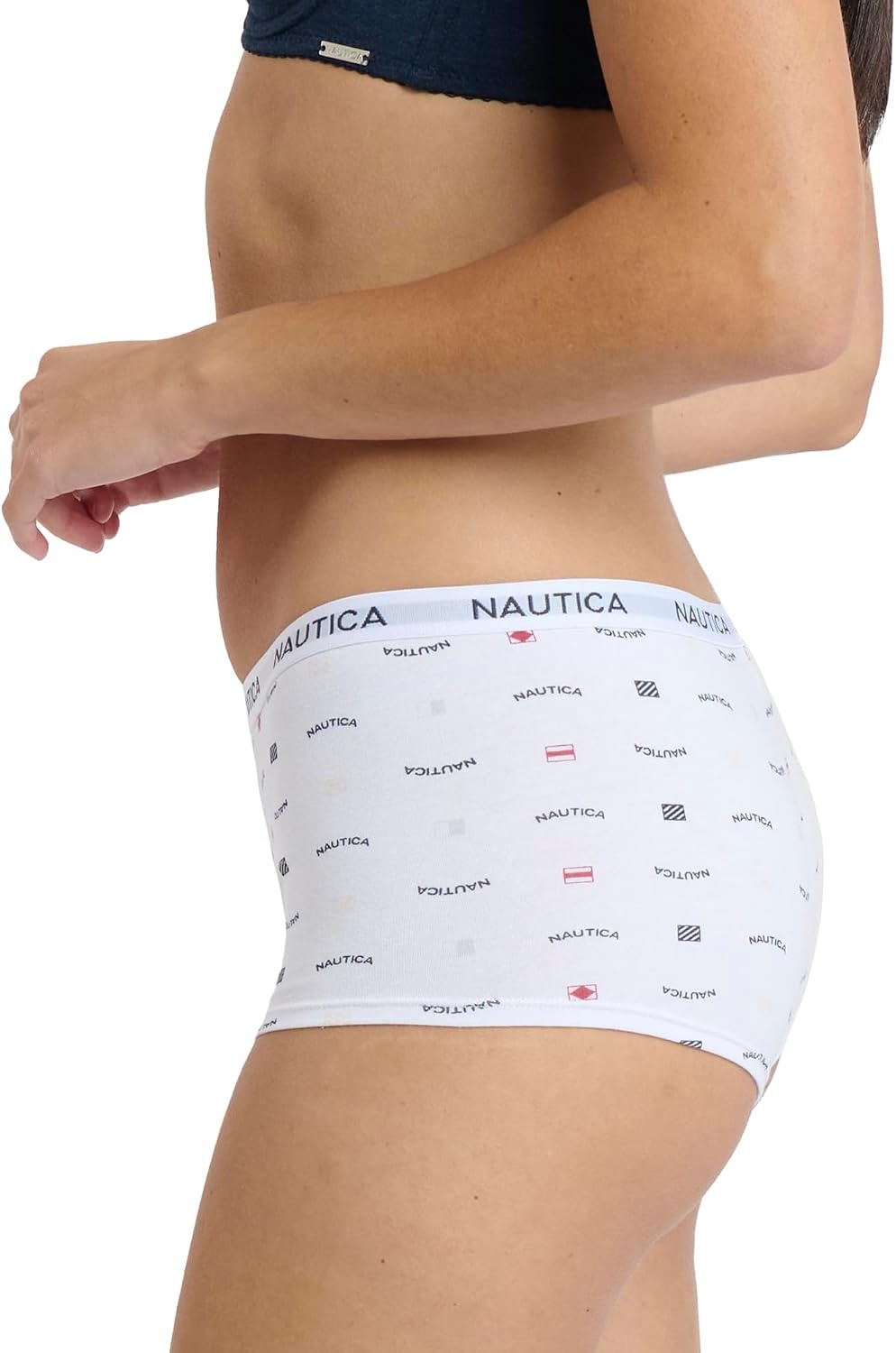 image:imageNautica Womens Cotton Boyshort Underwear Set 5PackMd Heather GreyBrixton BlueBlushedTerra StoneBlushed Flag