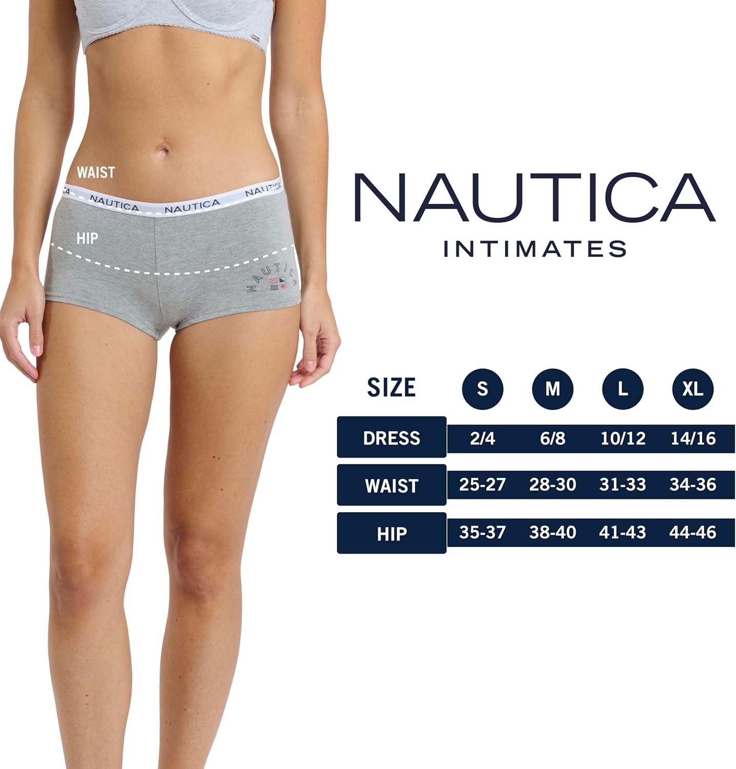 image:imageNautica Womens Cotton Boyshort Underwear Set 5PackMd Heather GreyBrixton BlueBlushedTerra StoneBlushed Flag