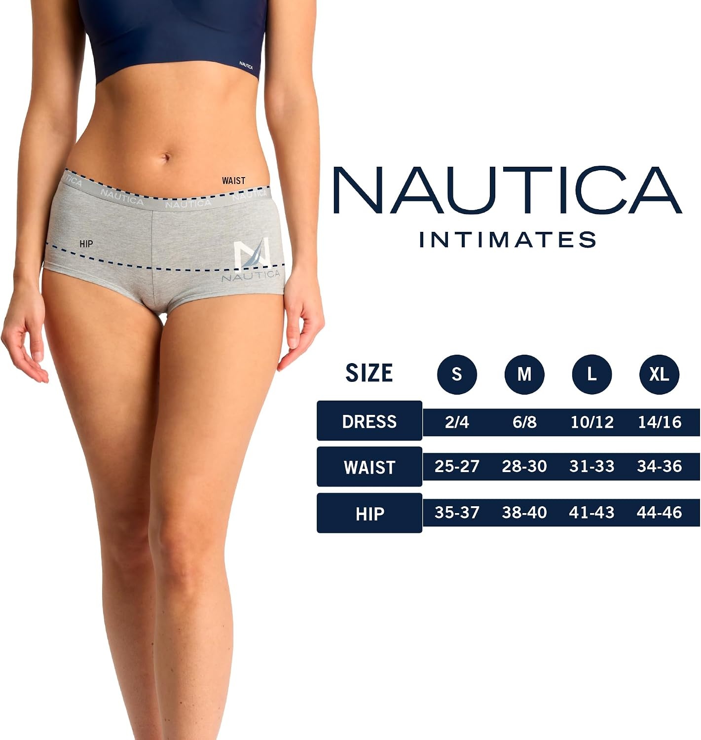 image:imageNautica Womens Cotton Boyshort Underwear Set 5PackMd Heather GreyEndless DuskOndine BlushSlate RoseNt Flag