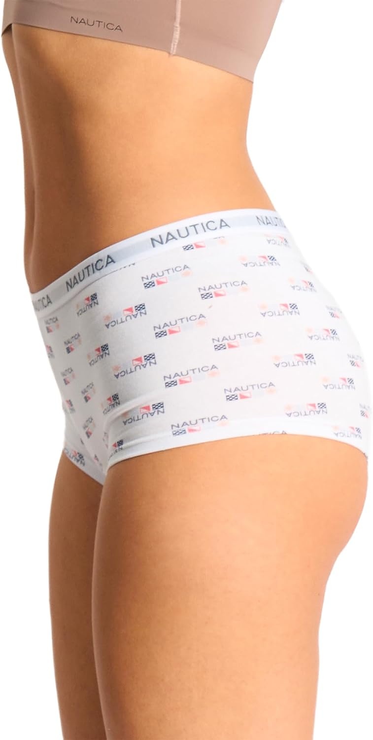image:imageNautica Womens Cotton Boyshort Underwear Set 5PackMd Heather GreyEndless DuskOndine BlushSlate RoseNt Flag