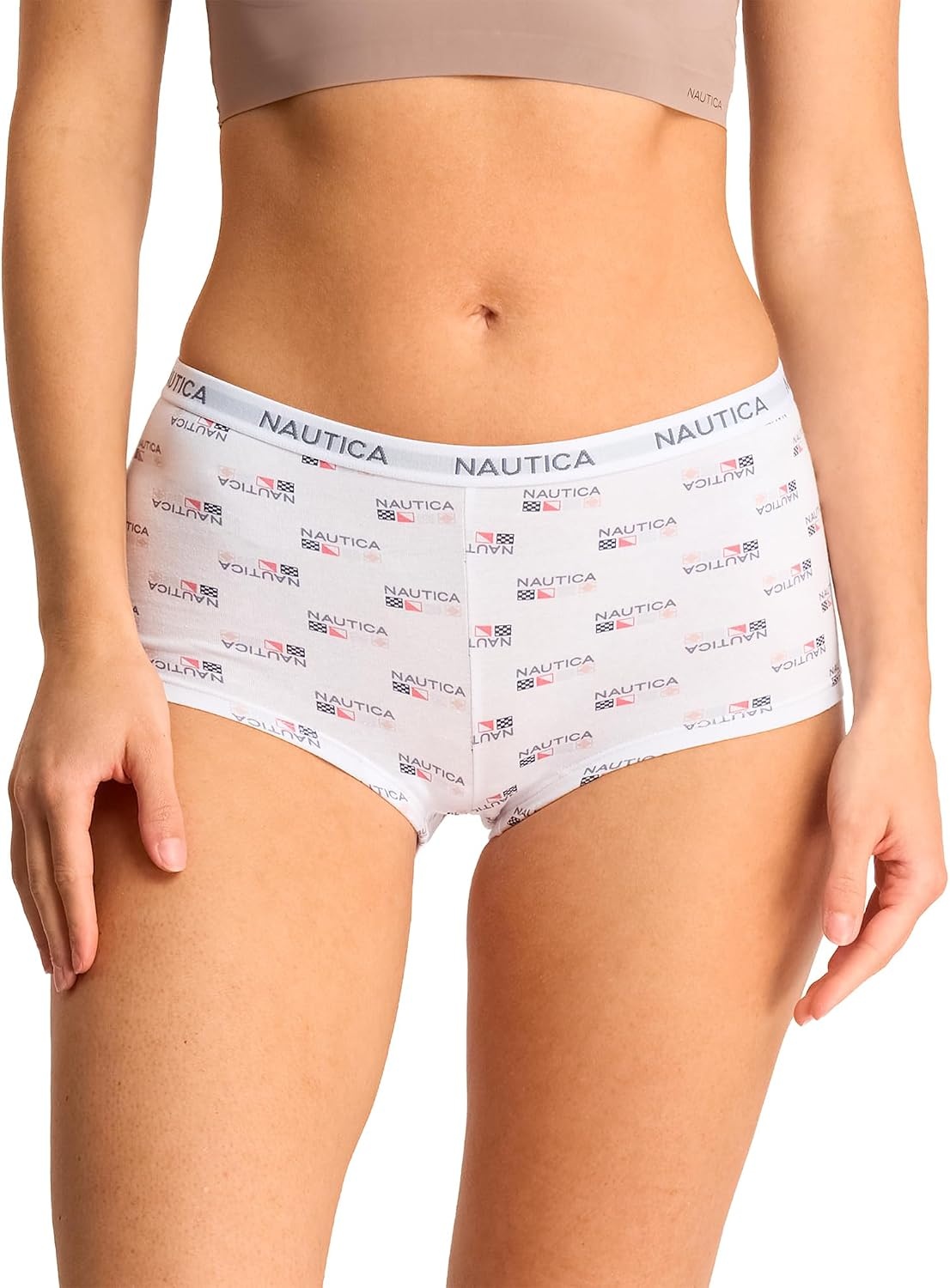 image:imageNautica Womens Cotton Boyshort Underwear Set 5PackMd Heather GreyEndless DuskOndine BlushSlate RoseNt Flag