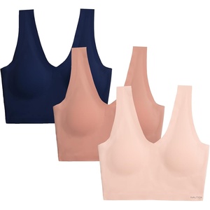 Nautica Women’s 3-Pack Wireless Bra Laser Lounge No-Show Everyday Comfort Bralettes(Sepia Rose/Cafe Latte/Nocturnal Navy)