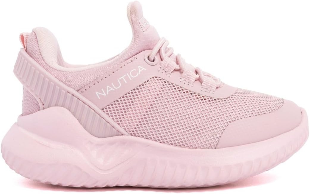 image:imageNautica Girls Toddler Knit SlipOn Sneakers with Max Comfort Sole Bungee Closure Tennis Running Shoes for School and Play ToddlerLittle KidBlush Tonal