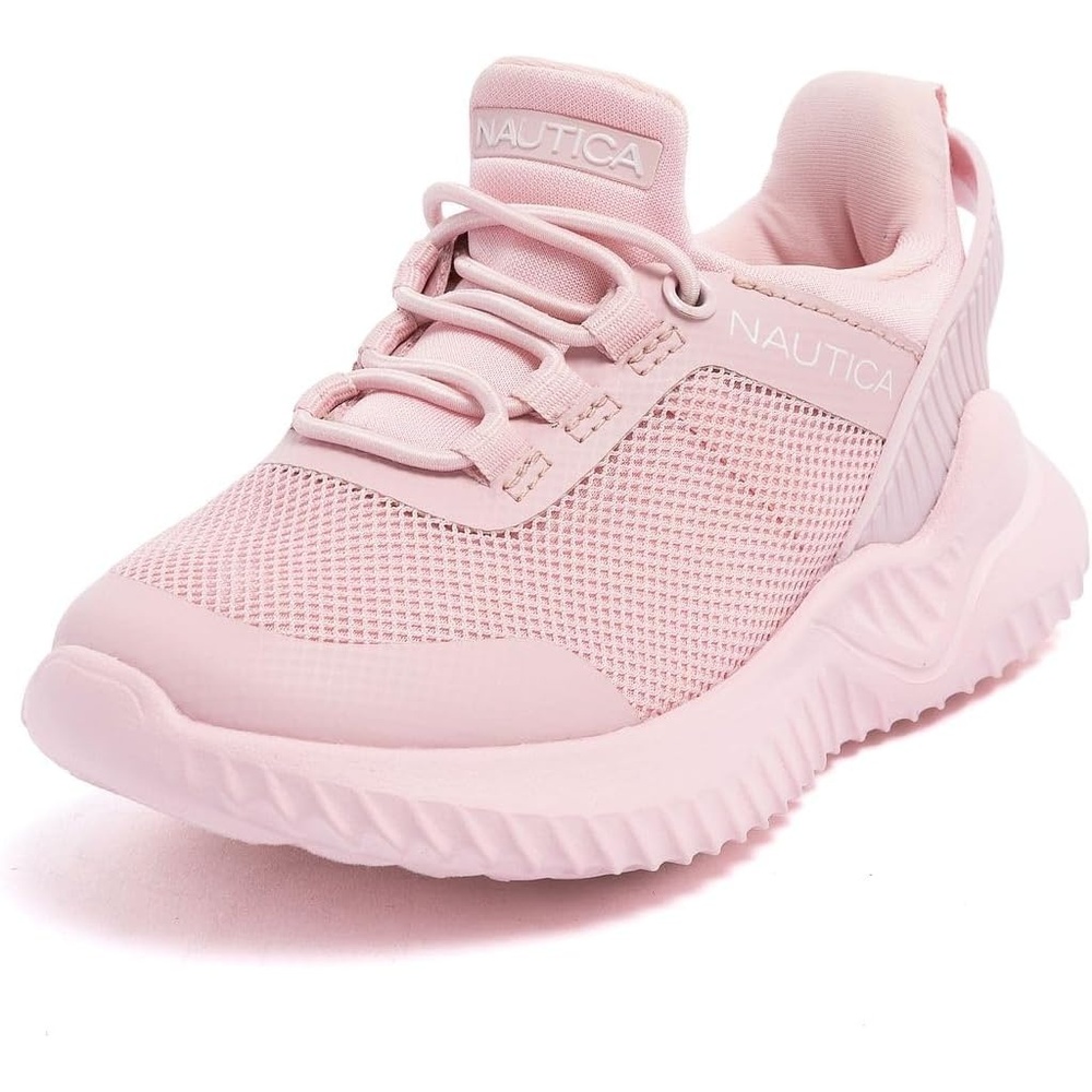 image:imageNautica Girls Toddler Knit SlipOn Sneakers with Max Comfort Sole Bungee Closure Tennis Running Shoes for School and Play ToddlerLittle KidBlush Tonal