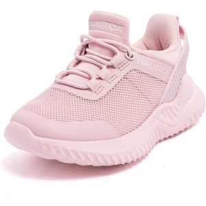 Nautica Girls Toddler Knit Slip-On Sneakers with Max Comfort Sole, Bungee Closure, Tennis Running Shoes for School and Play (Toddler/Little Kid)(Blush Tonal)