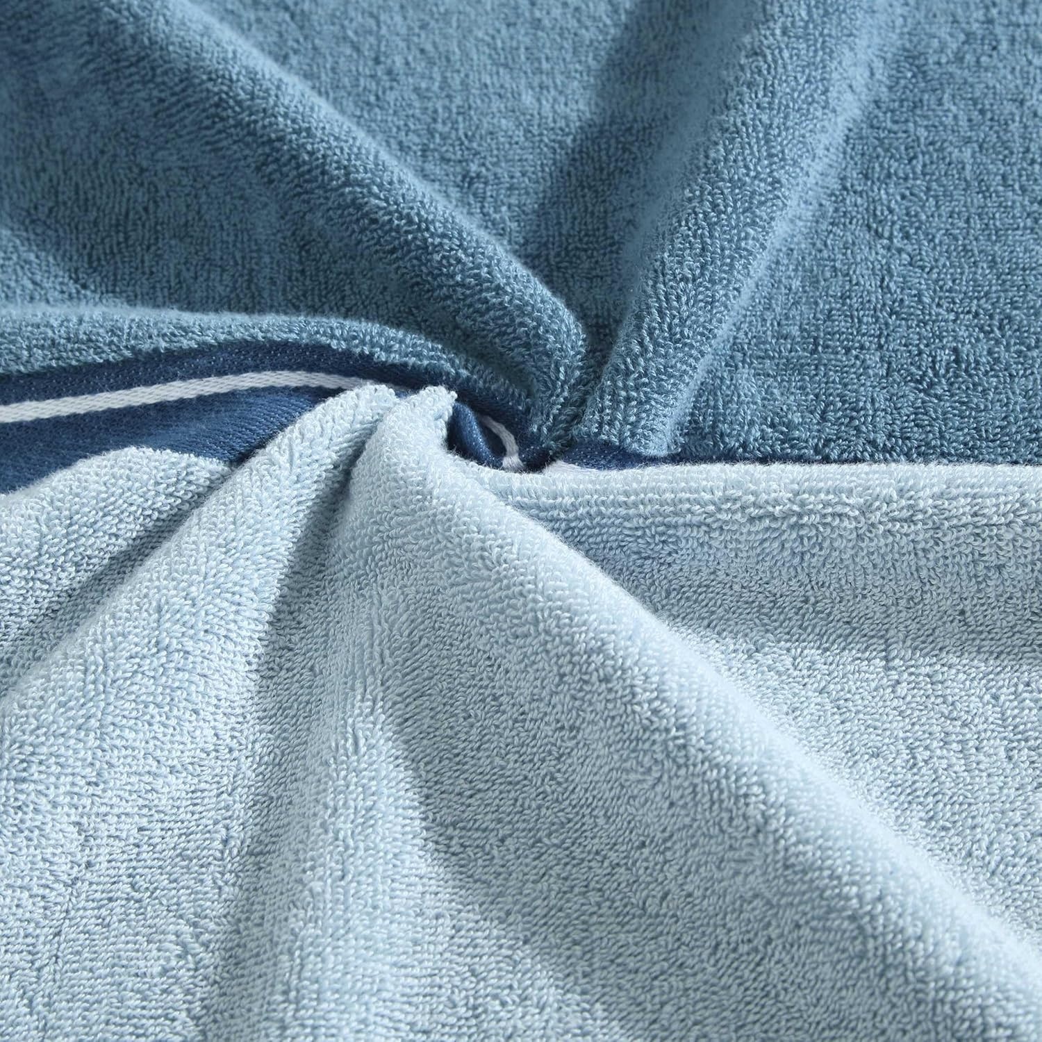 image:imageNautica Bath Towels 100 Soft amp Absorbent Plush Cotton Towels with Yarn Dye Loops Medium Weight Bathroom Towels Cruise Along Blue 6 PieceBelle Castle Blue