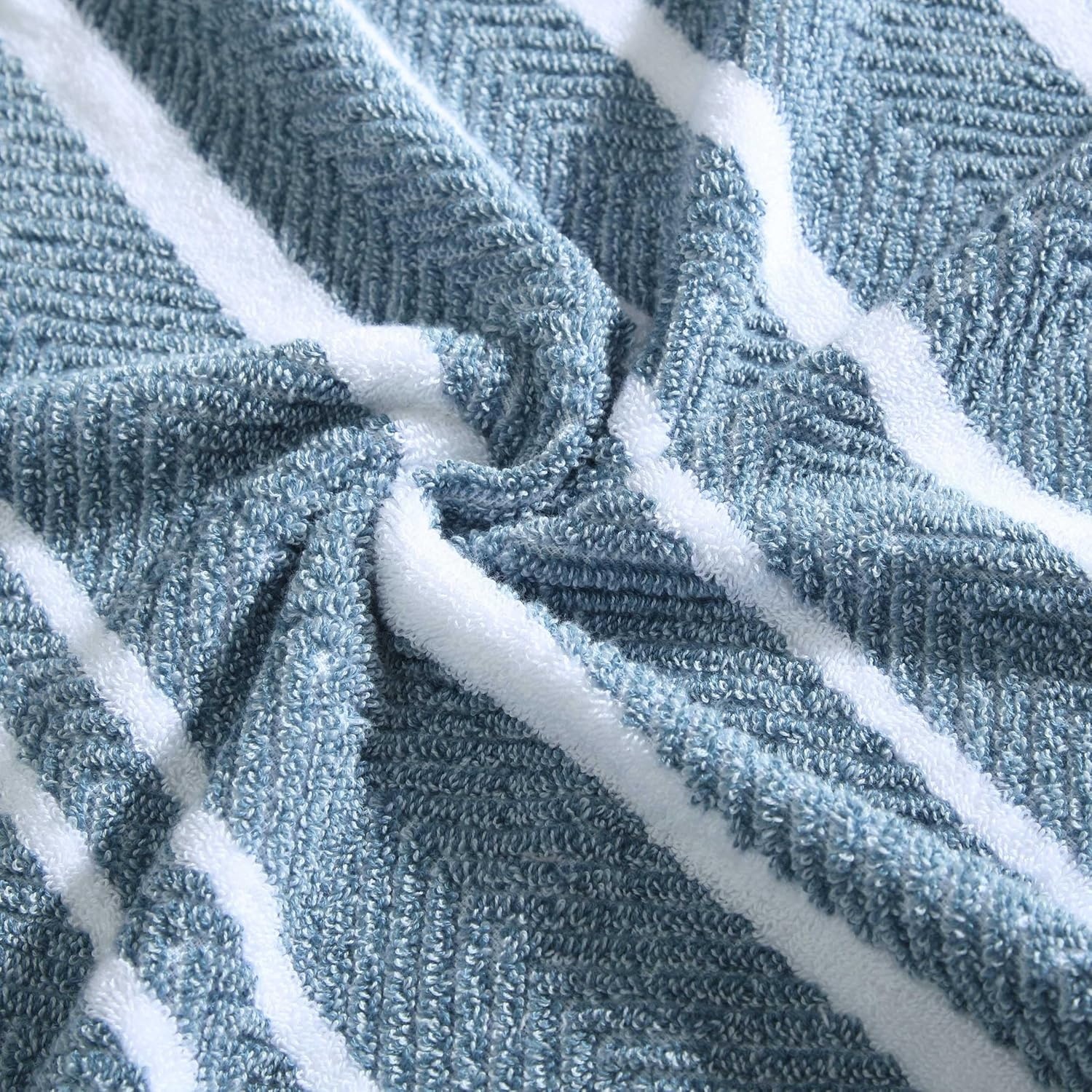 image:imageNautica Bath Towels 100 Soft amp Absorbent Plush Cotton Towels with Yarn Dye Loops Medium Weight Bathroom Towels Cruise Along Blue 6 PieceCruise Along Blue