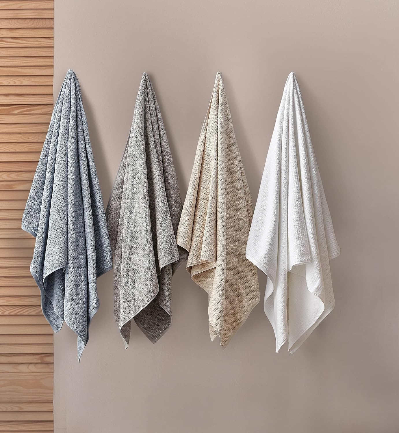image:imageNautica Bath Towels 100 Soft amp Absorbent Plush Cotton Towels with Yarn Dye Loops Medium Weight Bathroom Towels Cruise Along Blue 6 PieceOasis Beige