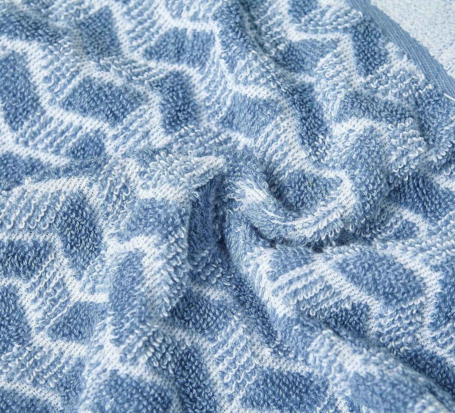 image:imageNautica Bath Towels 100 Soft amp Absorbent Plush Cotton Towels with Yarn Dye Loops Medium Weight Bathroom Towels Cruise Along Blue 6 PieceZane Chevron