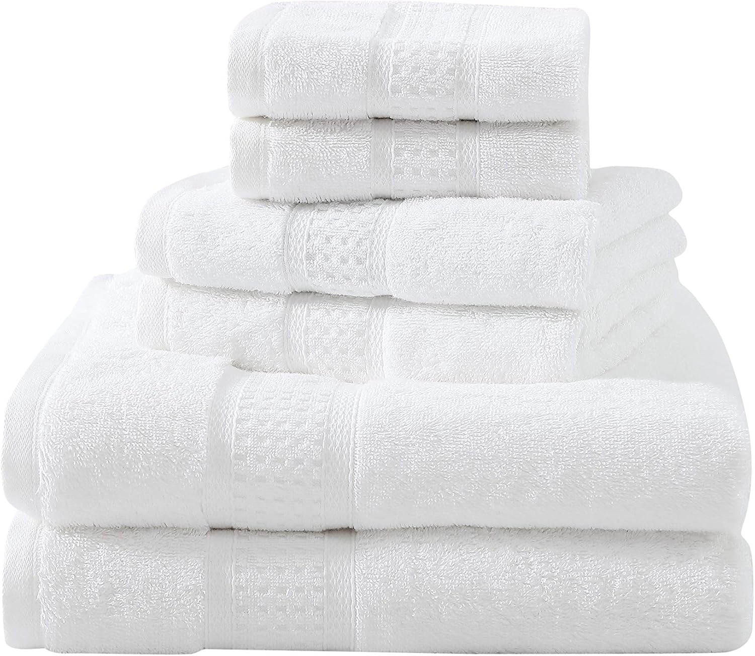 image:imageNautica Bathroom Towels Soft Cotton Washcloth Bath amp Hand Towel Set Highly Absorbent amp Quick Dry Zero Twist Set of 6 College Dorm Room Essentials Oceane WhiteOceane White