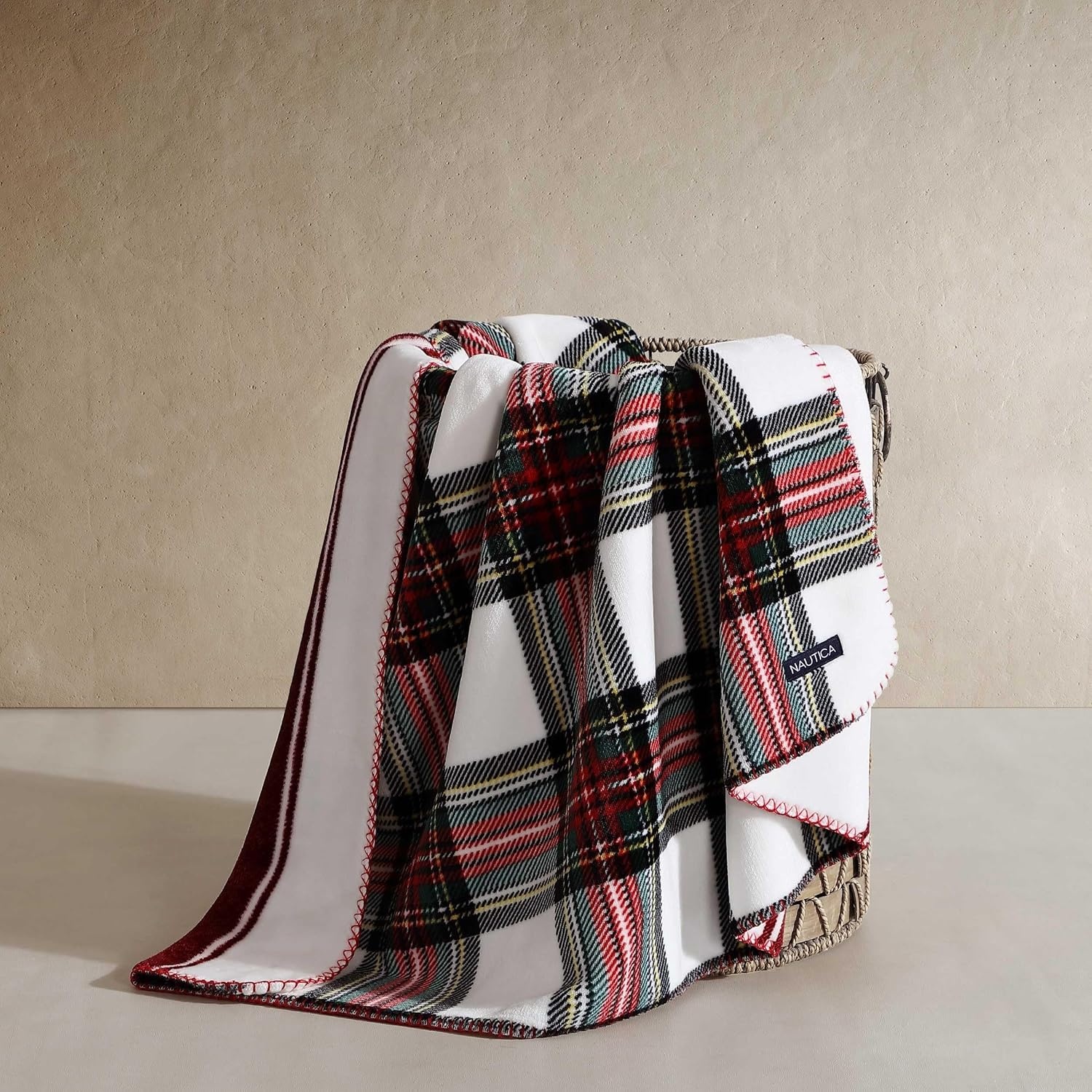image:imageNautica Blanket UltraSoft Plush Throw Blanket Reversible amp Oversized Bedding for Couch or Bed Hillcrest PlaidStripe Red 50 x 70Hillcrest PlaidSailor Stripe Red