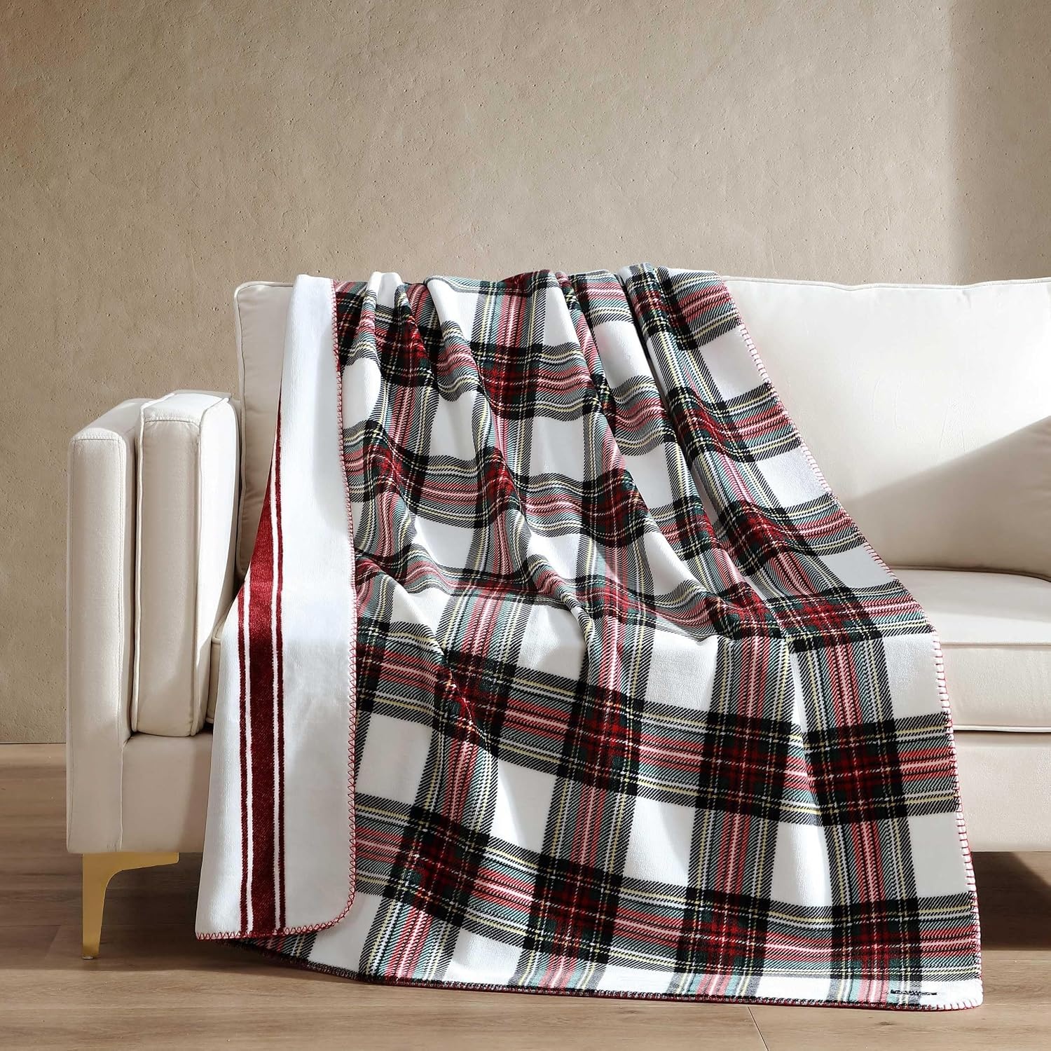 image:imageNautica Blanket UltraSoft Plush Throw Blanket Reversible amp Oversized Bedding for Couch or Bed Hillcrest PlaidStripe Red 50 x 70Hillcrest PlaidSailor Stripe Red
