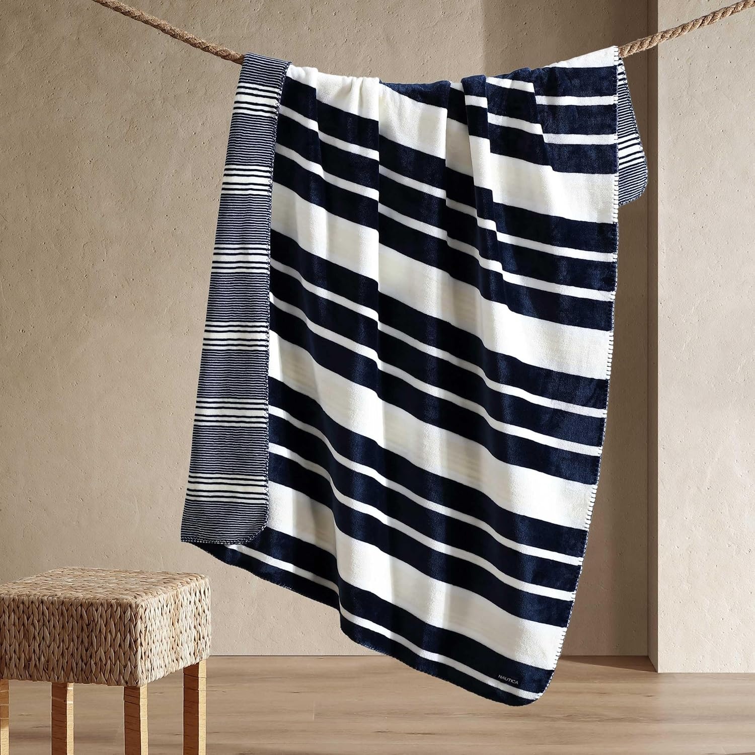 image:imageNautica Blanket UltraSoft Plush Throw Blanket Reversible amp Oversized Bedding for Couch or Bed Hillcrest PlaidStripe Red 50 x 70VaraderoCraver Stripe Blue