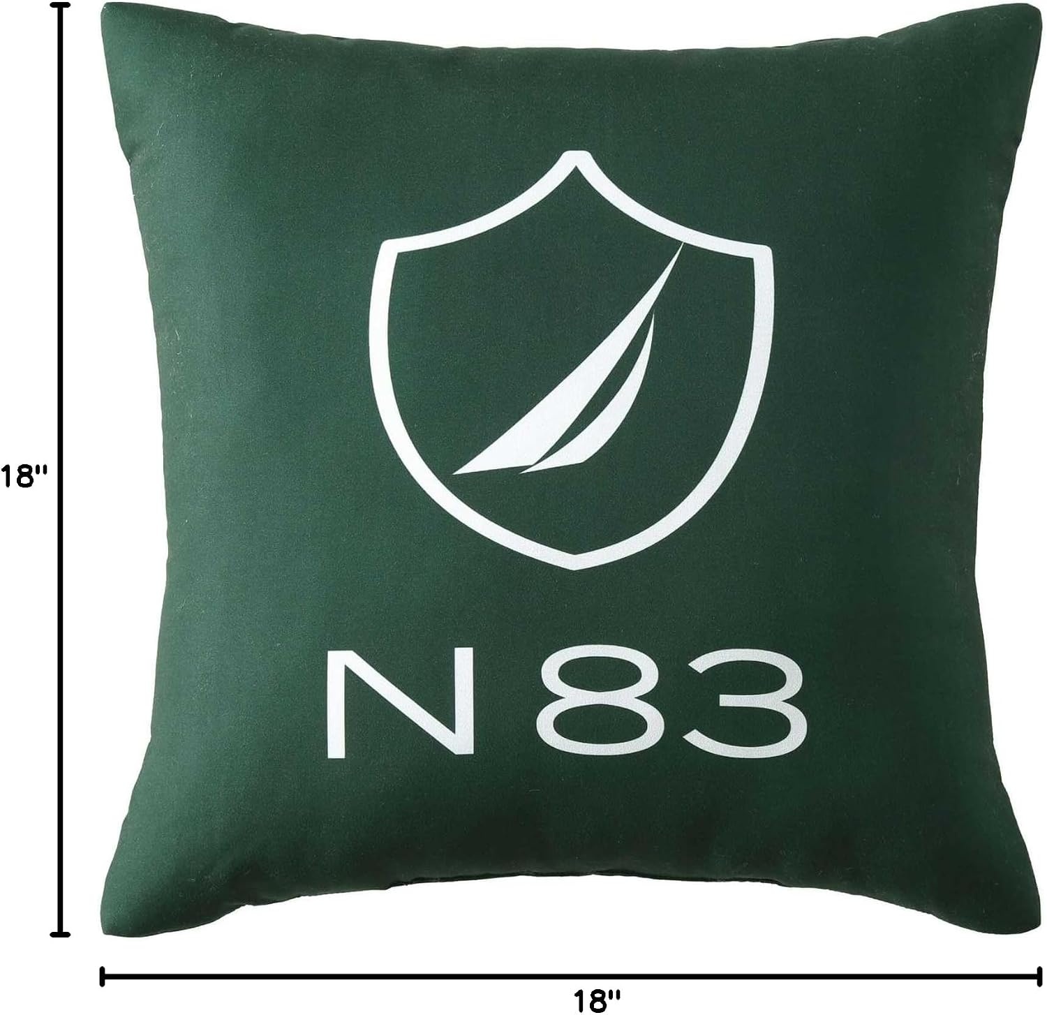 image:imageNautica Decorative Pillow Soft amp Plush Printed Throw Pillow Square Pillow for Bed or Couch Flag Blue 18 x 18N83 Boat Green