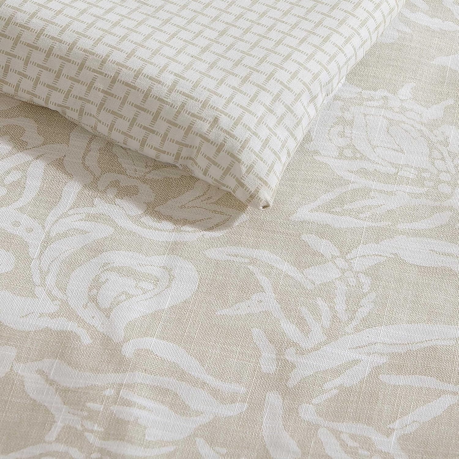 image:imageNautica Queen Comforter Set Reversible Bedding with Matching Shams Floral Room Decor College Dorm Room Essentials Tortola BlueTortola Beige