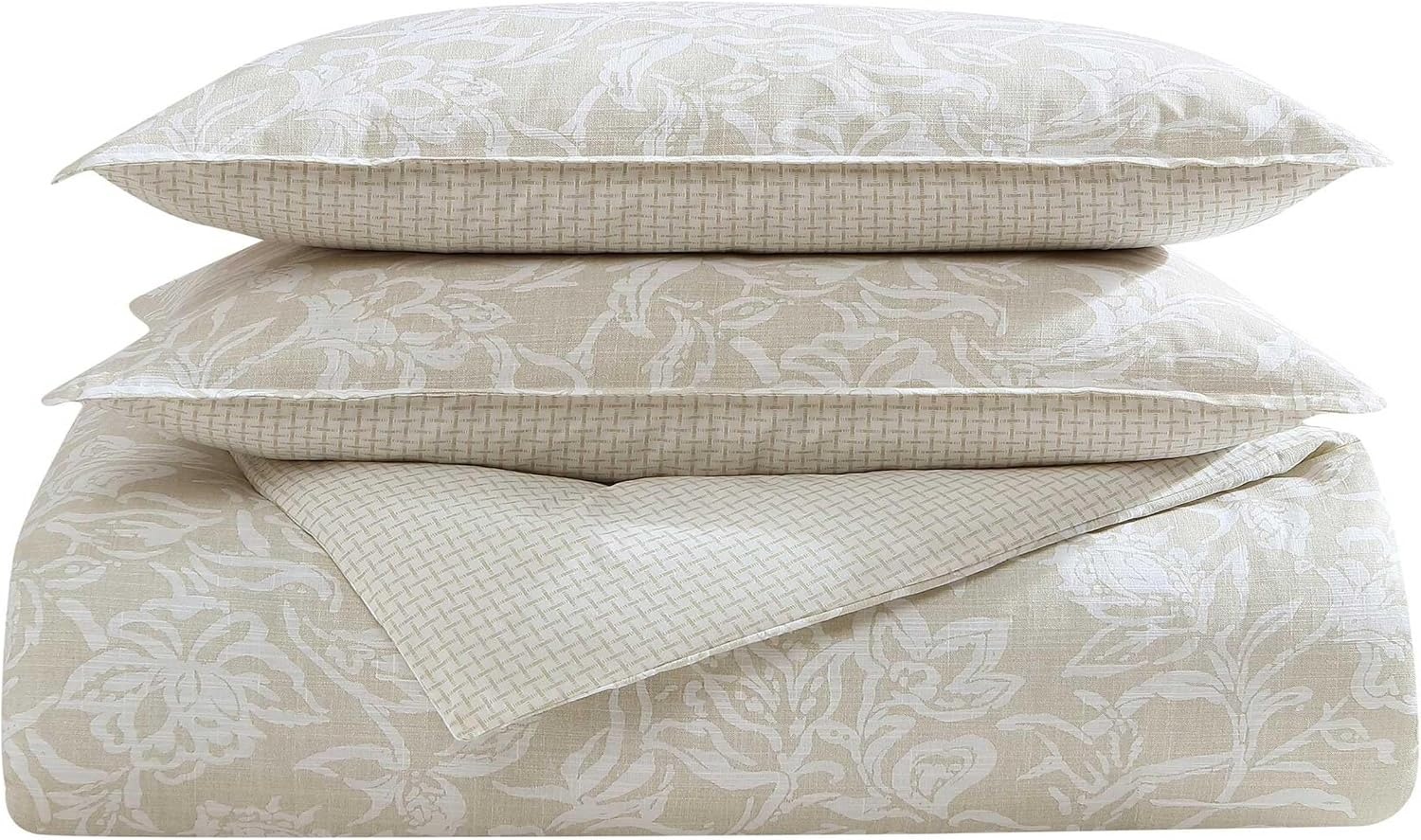 image:imageNautica Queen Comforter Set Reversible Bedding with Matching Shams Floral Room Decor College Dorm Room Essentials Tortola BlueTortola Beige