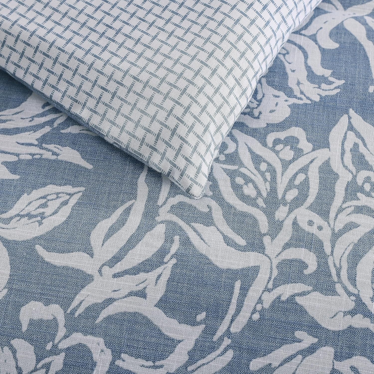 image:imageNautica Queen Comforter Set Reversible Bedding with Matching Shams Floral Room Decor College Dorm Room Essentials Tortola BlueTortola Blue
