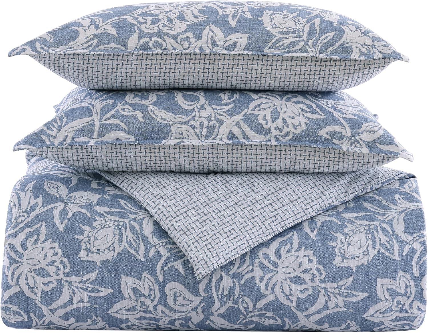 image:imageNautica Queen Comforter Set Reversible Bedding with Matching Shams Floral Room Decor College Dorm Room Essentials Tortola BlueTortola Blue