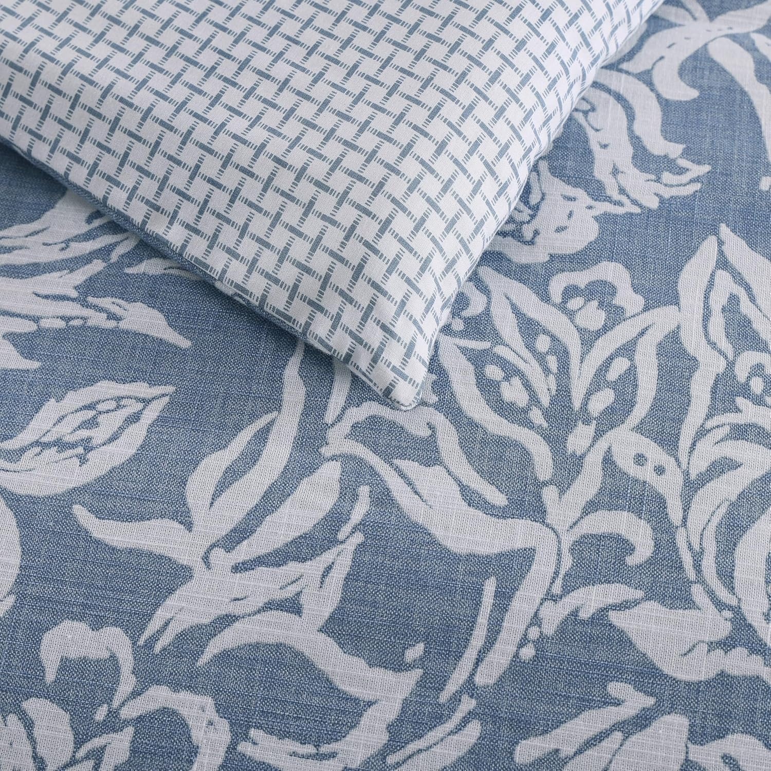 image:imageNautica Queen Comforter Set Reversible Bedding with Matching Shams Floral Room Decor College Dorm Room Essentials Tortola BlueTortola Blue