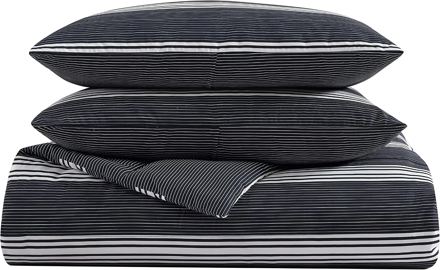 image:imageNautica Queen Comforter Set Reversible Bedding with Matching Shams Stripe Room Decor Bed Set College Dorm Room Essentials Craver CharcoalCraver BlackWhite