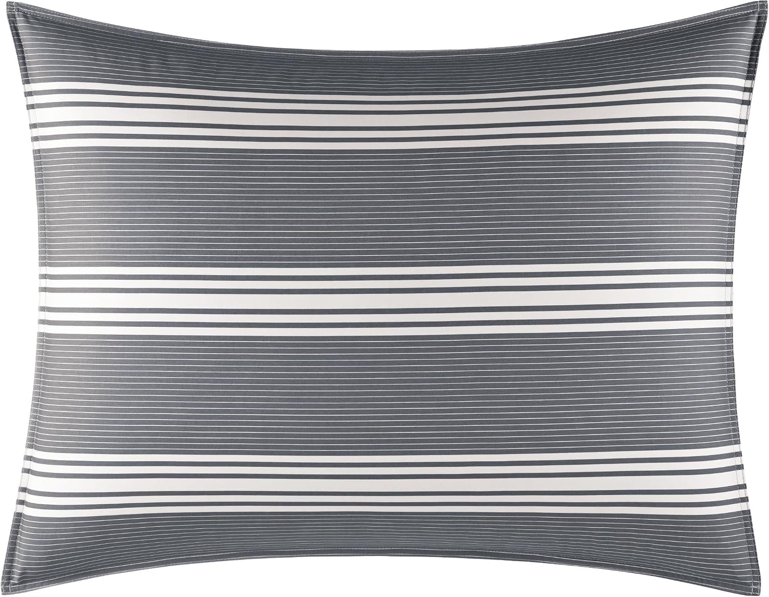 image:imageNautica Queen Comforter Set Reversible Bedding with Matching Shams Stripe Room Decor Bed Set College Dorm Room Essentials Craver CharcoalCraver Grey