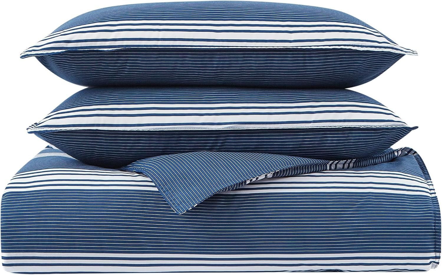 image:imageNautica Queen Comforter Set Reversible Bedding with Matching Shams Stripe Room Decor Bed Set College Dorm Room Essentials Craver CharcoalCraver Navy