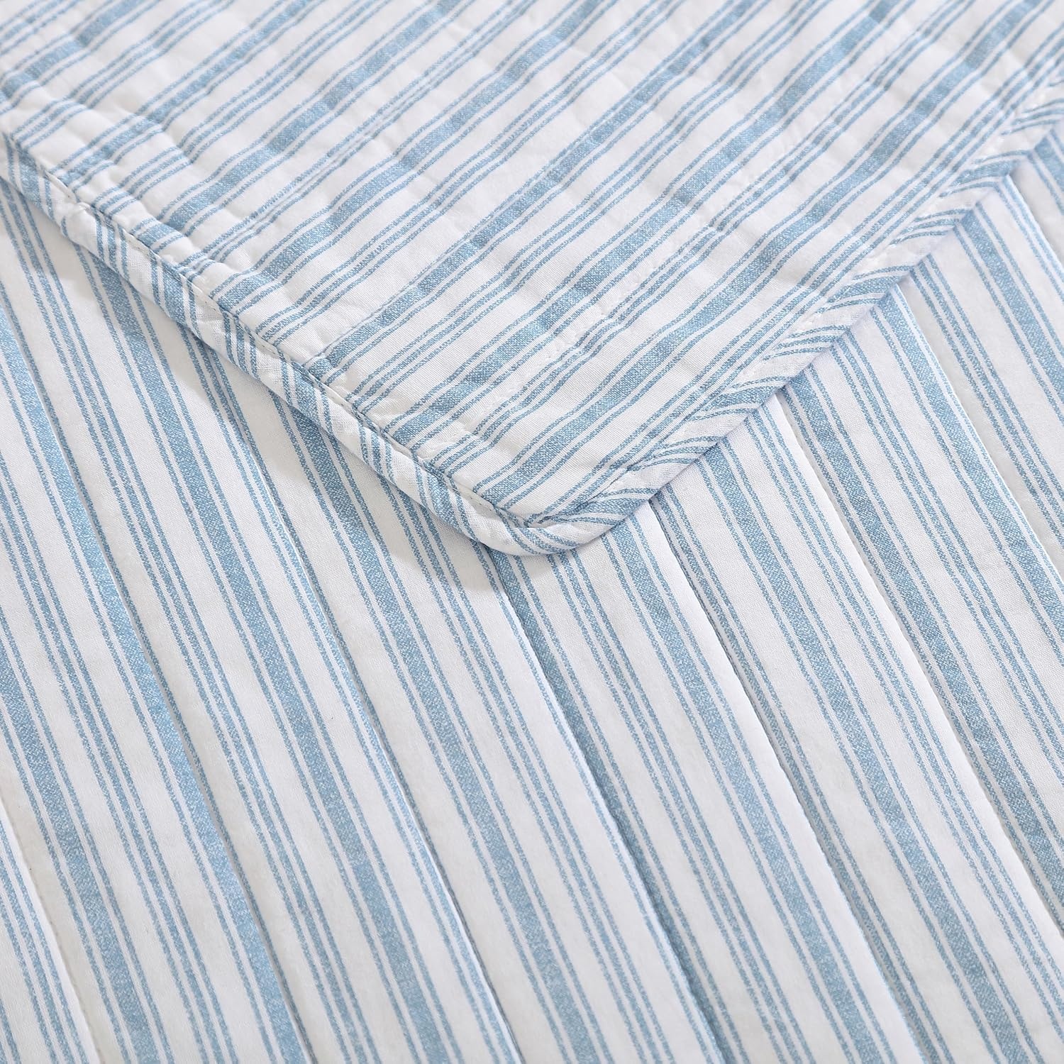 image:imageNautica Queen Quilt Set Reversible Bedding with Matching Shams Stripe Room Decor Lightweight Bed Set College Dorm Room Essentials Coleridge BlueColeridge Stripe Light Blue