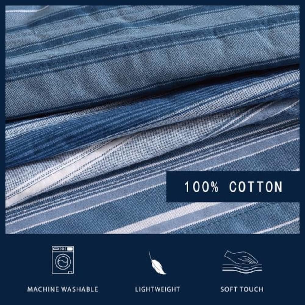 image:imageNautica Queen Quilt Set Reversible Bedding with Matching Shams Stripe Room Decor Lightweight Bed Set College Dorm Room Essentials Coveside BlueDark BlueMedium Blue