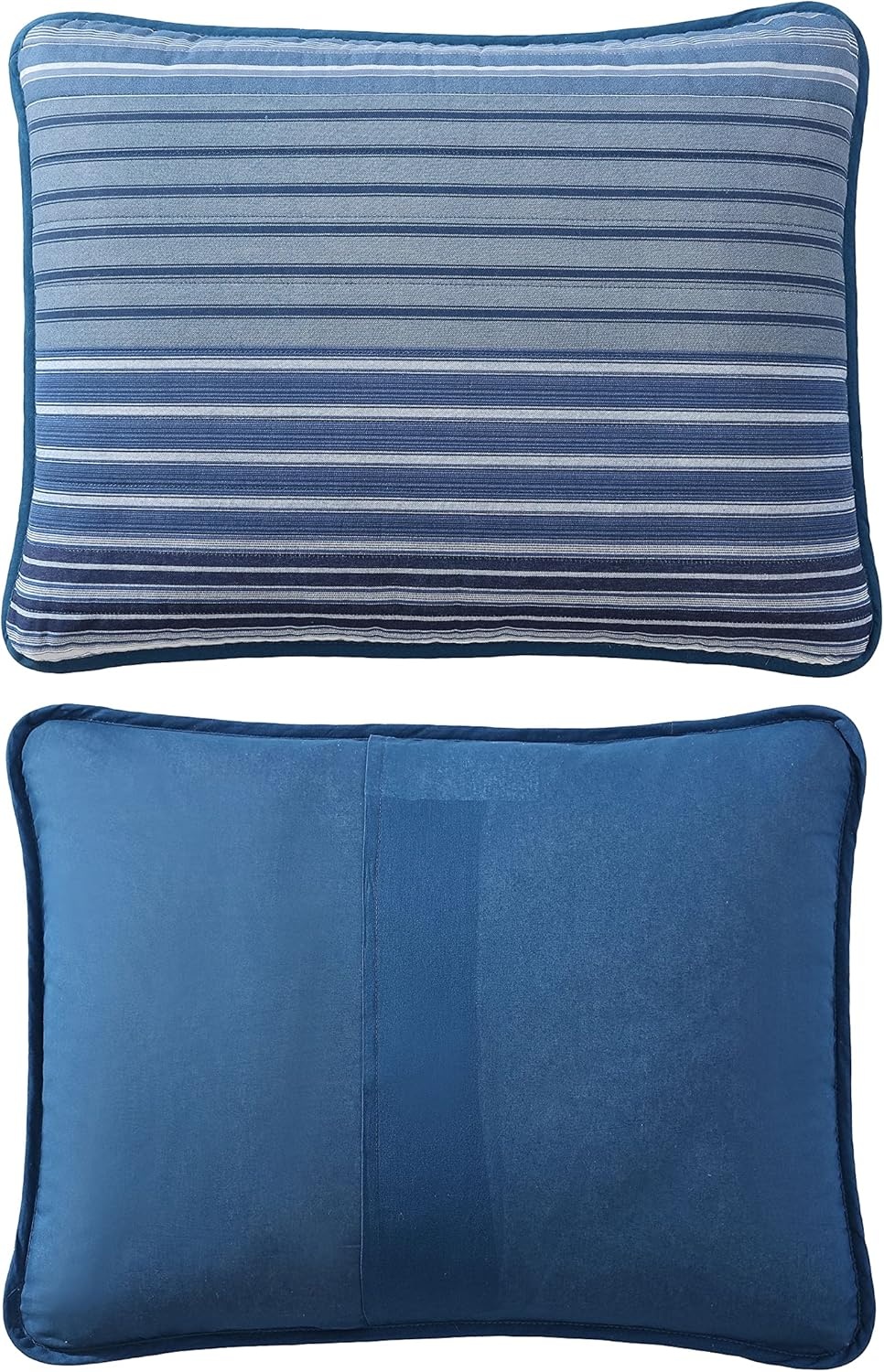 image:imageNautica Queen Quilt Set Reversible Bedding with Matching Shams Stripe Room Decor Lightweight Bed Set College Dorm Room Essentials Coveside BlueDark BlueMedium Blue