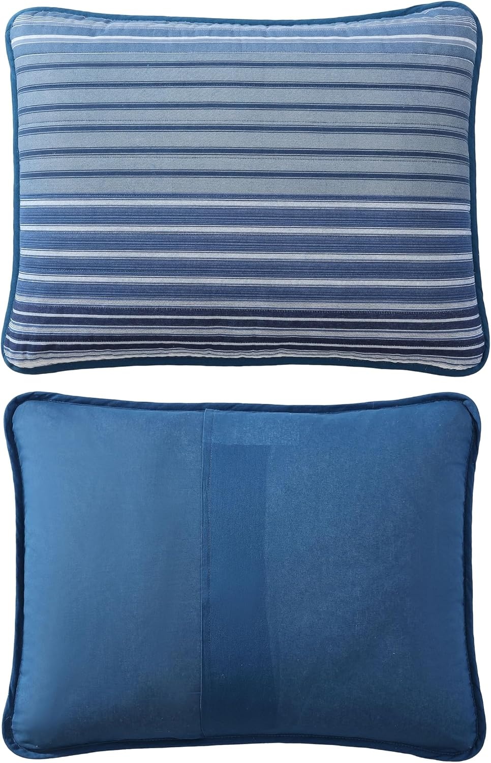image:imageNautica Queen Quilt Set Reversible Bedding with Matching Shams Stripe Room Decor Lightweight Bed Set College Dorm Room Essentials Coveside BlueDark BlueMedium Blue